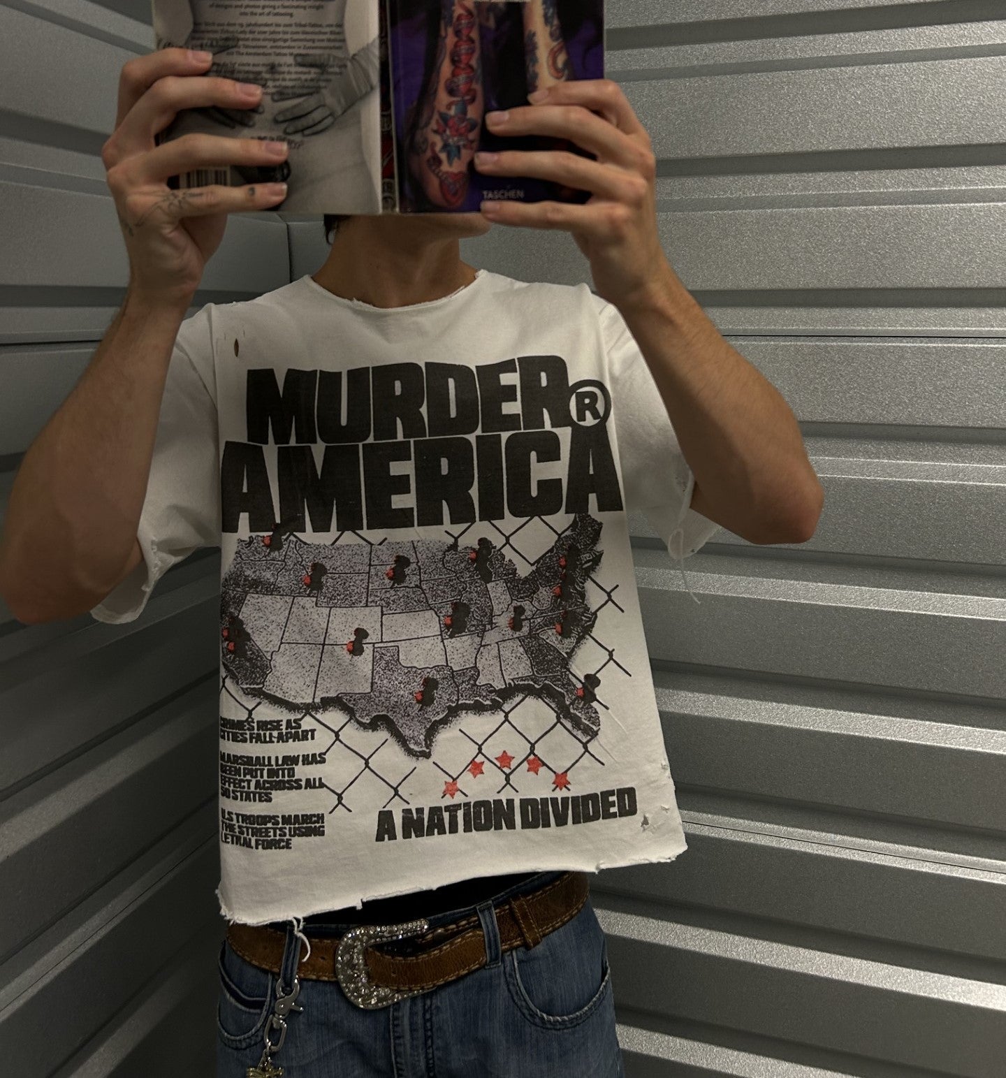 "Murder America" punk tees